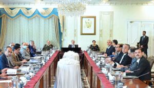 Prime Minister Muhammad Shehbaz Sharif chairs a review meeting regarding steps to curb human trafficking in Pakistan.