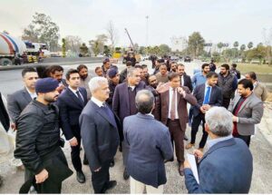 Federal Minister for Interior Mohsin Naqvi visiting Serena Chowk Underpass Project