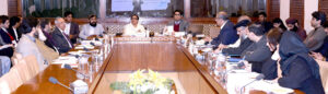 Senator Quratulain Marri, chairperson senate standing committee on planning, development and special initiatives presiding over a meeting of the committee at Parliament House