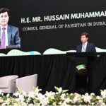 Consul General, Hussain Muhammad addresses an event arranged by Extreme Hangout Dubai in collaboration with Earth Warriors and the Pakistan Youth Forum to highlight the importance of climate action and promote sustainable solutions