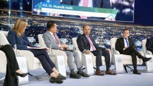Minister for Petroleum & Water, Dr Musadik Malik in panel discussion at Future Minerals Forum 2025.