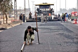 The road is being carpeted by heavy machinery as the Project nears completion, soon to open for normal traffic at packages Mall