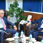 Federal Minister Qaiser Ahmed Shaikh meets Hutchison Ports MD Andy Tsoi to discuss a US$1 billion investment in Pakistan’s port infrastructure