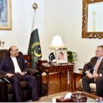 The outgoing Ambassador of the United States of America, Mr. Donald Blome, paid a farewell call on President Asif Ali Zardari at Aiwan-e-Sadr