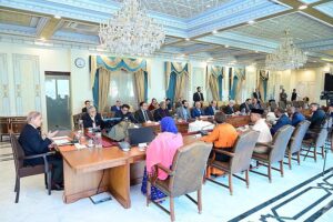 Ministers of Education participating in the International Conference on Girls' Education being held in Islamabad called on Prime Minister Muhammad Shehbaz Sharif at Prime Minister's House