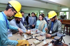 Senator Rubina Khalid Chairperson Benazir Income Support Programme (BISP) visiting the Benazir Kafaalat Payment Camp site-Chenesar Goth
