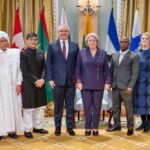 High Commissioner of Pakistan Muhammad Saleem formally presenting his credentials to Governor General of Canada Mary J. May Simon at Rideau Hall