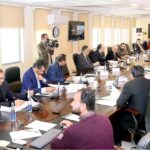 Federal Minister for Finance and Revenue, Senator Muhammad Aurangzeb, chairing a meeting of the Economic Coordination Committee (ECC) of the Cabinet at the Finance Division