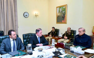 Minister of Defence Industry of Republic of Azerbaijan, Vugar Mustafayev, calls on Prime Minister Muhammad Shehbaz Sharif.
