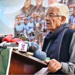 Defense Minister Khawaja Muhammad Asif is addressing the ceremony to celebrate the victory of Sialkot Cricket Team in the Quaid-e-Azam Trophy 2024-25