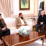 Member of the National Assembly Abdul Ghaffar Watto and Member of the Provincial Assembly of the Punjab Fida Hussain call on Prime Minister Muhammad Shehbaz Sharif