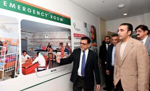 Chairman Pakistan Peoples Party Bilawal Bhutto Zardari addressing during the launch ceremony of the report on the lowest level of child mortality rate in government hospitals of Sindh organized by PALISI at Dr. Ruth Pfau Civil Hospital.