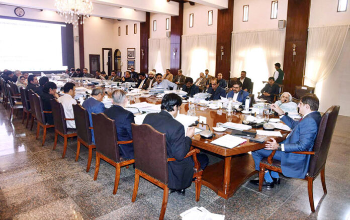 Sindh Chief Minister Syed Murad Ali Shah presides over a cabinet meeting at CM House