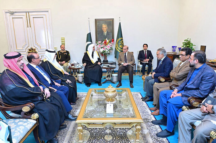Secretary General Muslim World League Sheikh Dr. Mohammed bin AbdulKarim Al-Issa calls on Prime Minister Muhammad Shehbaz Sharif