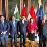 High level parliamentary delegation from Pakistan led by Chairman Senate, Syed Yousaf Raza Gilani in a group photo with Ms. Andrea Eder-Gitschthaler, The President of the Federal Council Of Austria