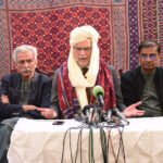 Federal Minister for Planning, Development and Special Initiatives Mr. Ahsan Iqbal addresses Press Conference at the Residence of Muzaffar Ali Shujra