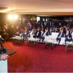 Sindh Chief Minister Syed Murad Ali Shah speaks at the 4th Research & Technology Showcase 2025, organised by the Sindh Higher Education Commission (Sindh HEC) at Expo Center