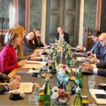 High level parliamentary delegation from Pakistan led by Chairman Senate, Syed Yousaf Raza Gilani in a bilateral meeting with Ms. Andrea Eder-Gitschthaler, the President of the Federal Council Austria