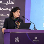 Chairperson The Right Honourable Baroness Sayeeda Warsi (Member of the House of Lords-United Kingdom) speaking during the session themed ‘’Women's Education Obstacles and Solutions" at the International Conference on Girls' Education 2025 at a local hotel