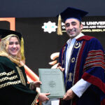 Chairman Pakistan People’s Party, Bilawal Bhutto Zardari giving certificate award to a successful graduate at the 28th annual Convocation ceremony of Mehran University of Engineering and Technology Jamshoro