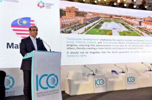 Governor of Khorasan Razavi, Province of Islamic Republic of Iran, Gholam Hussain Mozaffari addressing during the Sustainable Tourism Forum Organized by ICCD and FPCCI at a local hotel