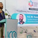 Secretary Islamic Chamber of Commerce & Development (ICCD) Yousef Hassan Khalawi addressing, during opening ceremony during the Sustainable Tourism Forum Organized by ICCD and FPCCI at a local hotel