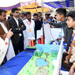 Deputy Commissioner Dr. Sharjeel Noor Channa along with Director Schools Education (E.S&H.S) Larkana Region Syed Safdar Ali Shah and other visiting different stalls after inaugurating the Steam Exhibition Science, Technology, Engineering, Arts & Mathematics at Govt. Pilot Higher Secondary School