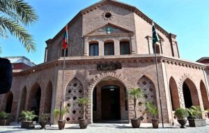 The beautifully renovated exterior of Maulvi Mir Hassan Hall, named after Allama Iqbal's mentor, at the historic Government Murray College. Revitalized at a cost of Rs. 20 million to honor its legacy.