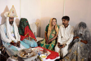 106 Hindu couples tie the knot at a mass wedding ceremony organized by the Pakistan Hindu Council at Railway Ground