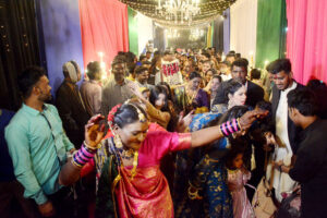 106 Hindu couples tie the knot at a mass wedding ceremony organized by the Pakistan Hindu Council at Railway Ground