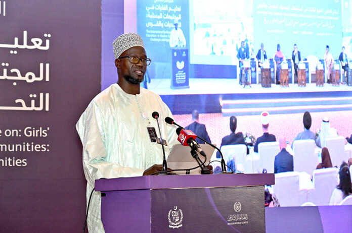 Minister of Education, Research, and Innovation, Republic of Senegal, Dr. El-Hadji Abdourahmane Diouf speaking on the theme 