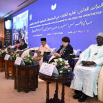 A panel discussion on the theme "Ministerial Session on Basic and Higher Education from Participating Countries," during the International Conference on Girls' Education 2025 at a local hotel
