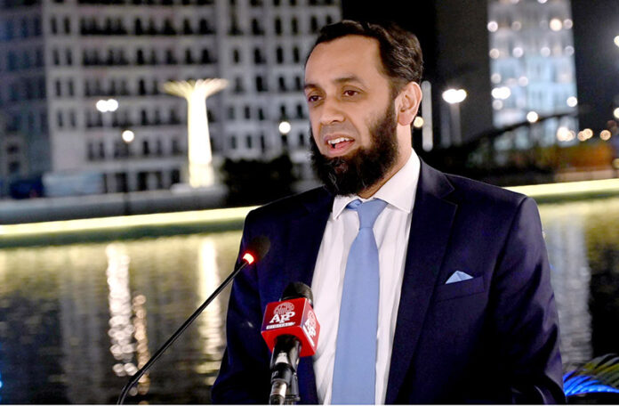 Federal Minister for Information and Broadcasting, Atta Tarar addressing the participants during Dinner in honour of the CAYA Youth Summit -2025 delegates hosted by Park View City