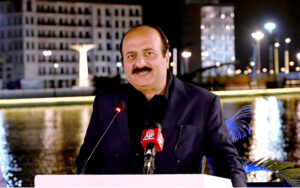 Chairman Prime Minister youth Program, Rana Mashhood addresses the participants during Dinner in honour of the CAYA Youth Summit -2025 delegates hosted by Park View City