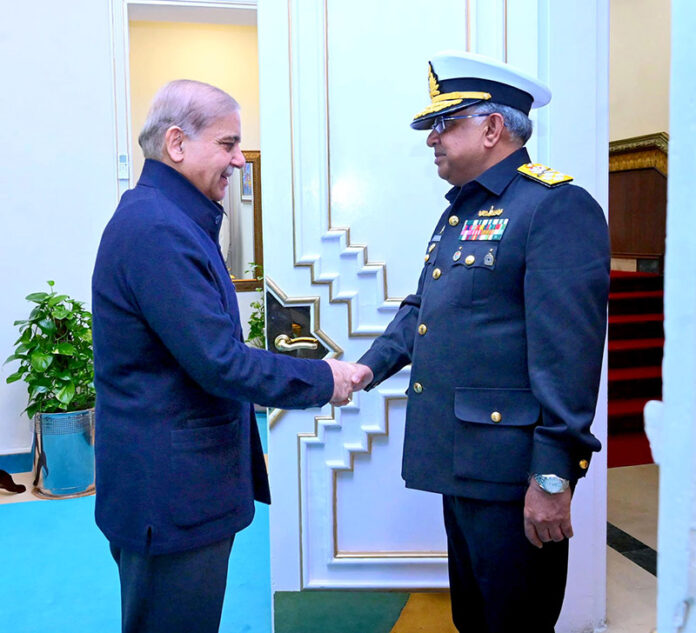 Chief of Naval Staff Admiral Naveed Ashraf calls on Prime Minister Muhammad Shehbaz Sharif