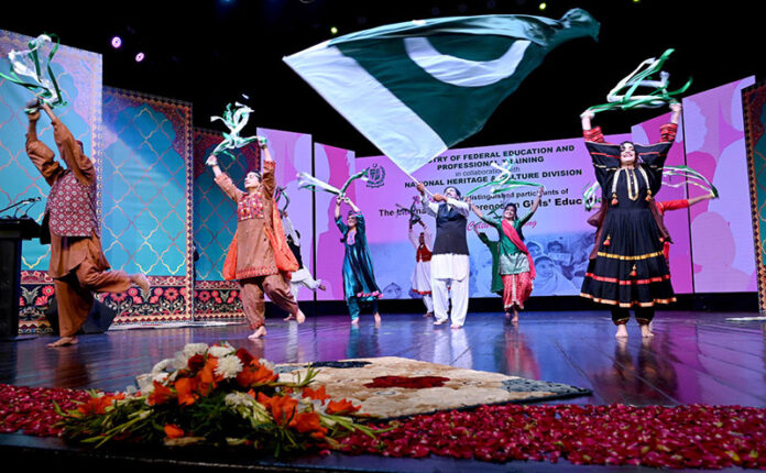 An enthralling medley of dances from various regions of Pakistan captivates the audience at the Cultural Evening honoring delegations of the International Conference on Girls’ Education at PNCA