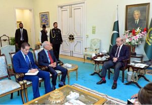 Ambassador of the Kingdom of Morocco Amb. Mohamed Karmoune calls on Prime Minister Muhammad Shehbaz Sharif.