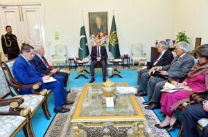 Ambassador of the Kingdom of Morocco Amb. Mohamed Karmoune calls on Prime Minister Muhammad Shehbaz Sharif.