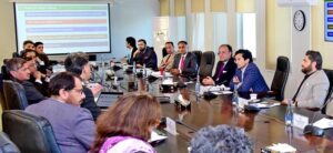 Federal Minister for Finance and Revenue, Senator Muhammad Aurangzeb, chairs a meeting of the Cabinet Committee on Rightsizing at Finance Division.