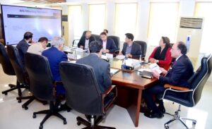Federal Minister for Finance and Revenue, Senator Muhammad Aurangzeb, chairing a meeting of the PM’s Committee on IT Export Remittances at Finance Division.