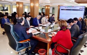 Federal Minister for Finance and Revenue, Senator Muhammad Aurangzeb, chairing a meeting of the PM’s Committee on IT Export Remittances at Finance Division.