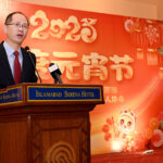 Charge d'affaires of Chinese Embassy H.E. Mr. Shi Yuanqiang addressing a celebration event for the Chinese New Year, especially for the Lantern Festival at Local hotel