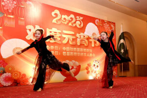 Artists performing in a celebration event for the Chinese New Year, especially for the Lantern Festival at Local hotel