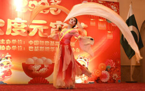 Artists performing in a celebration event for the Chinese New Year, especially for the Lantern Festival at Local hotel