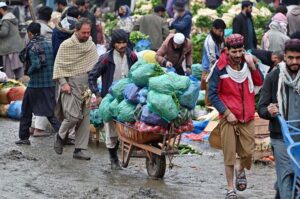 People are busy purchasing fruits and vegetables at the Fruit and Vegetable Market in connection with the upcoming holy fasting month of Ramzanul Mubarak.