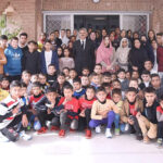 Hon'ble Mr. Justice Yahya Afridi, Chief Justice of Pakistan in a group photo with the children and management of SOS Village in Hayatabad