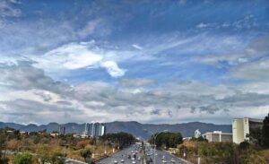 A beautiful view of clouds hovering in the sky after rainfall in the Federal Capital.