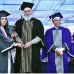 Vice Chancellor of LUMHS Prof. Dr. Ikram Din Ujjan awarding degrees among the successful students during 20th Annual Convocation of Liaquat University of Medical and Health Sciences