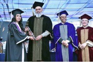 Vice Chancellor of LUMHS Prof. Dr. Ikram Din Ujjan awarding degrees among the successful students during 20th Annual Convocation of Liaquat University of Medical and Health Sciences