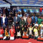 Director Sports Imdad Ali Abro in a group photograph with Players who received prizes during Sindh Darya Games 2025 organized by sports and youth affair department at bank of Indus River